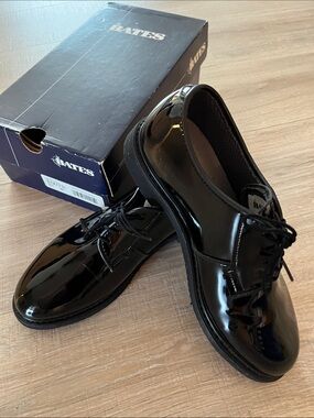 Bates Lites Women Police Class A Patent Leather Dress Shoes 8 W